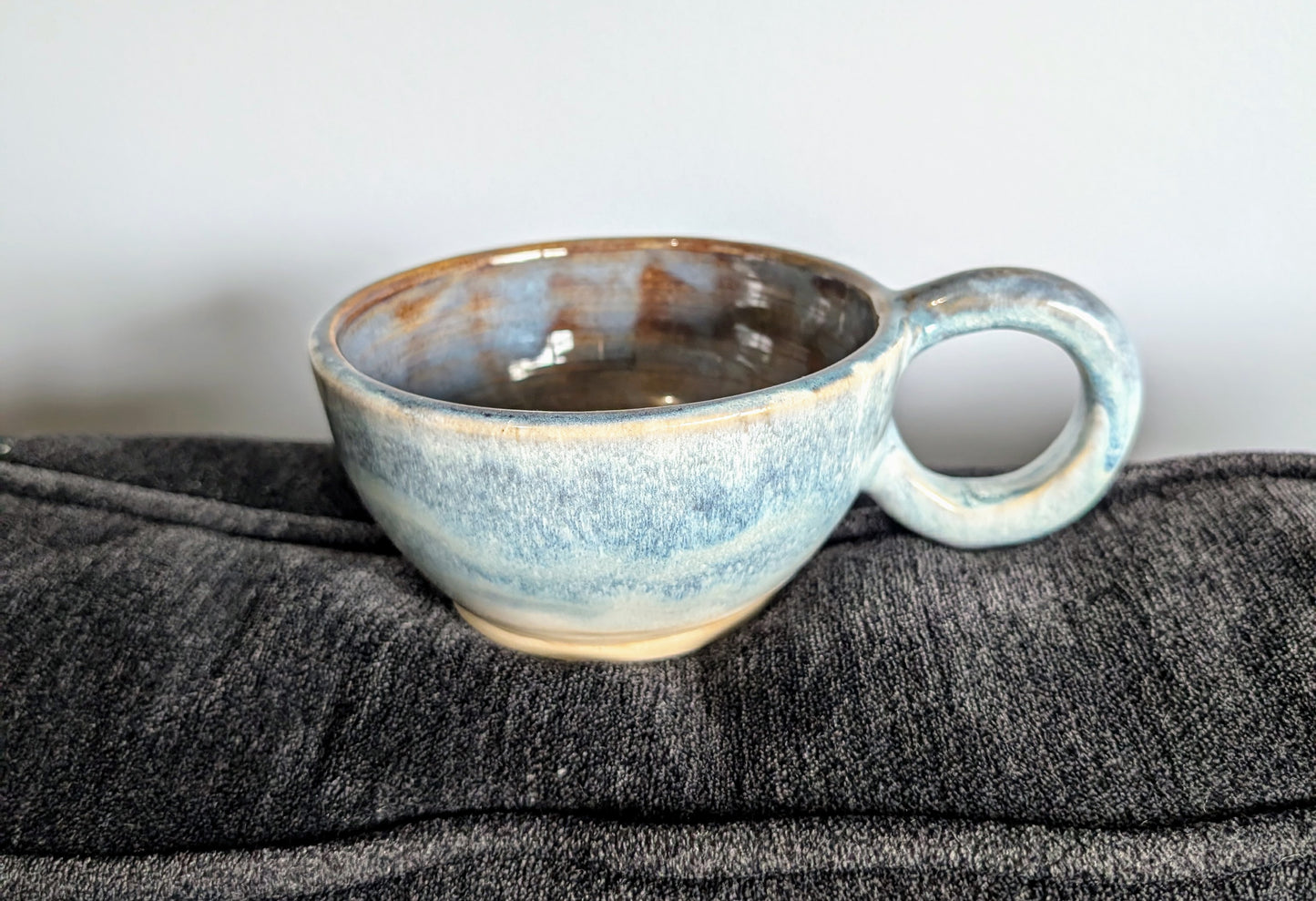 Large belly blue mug