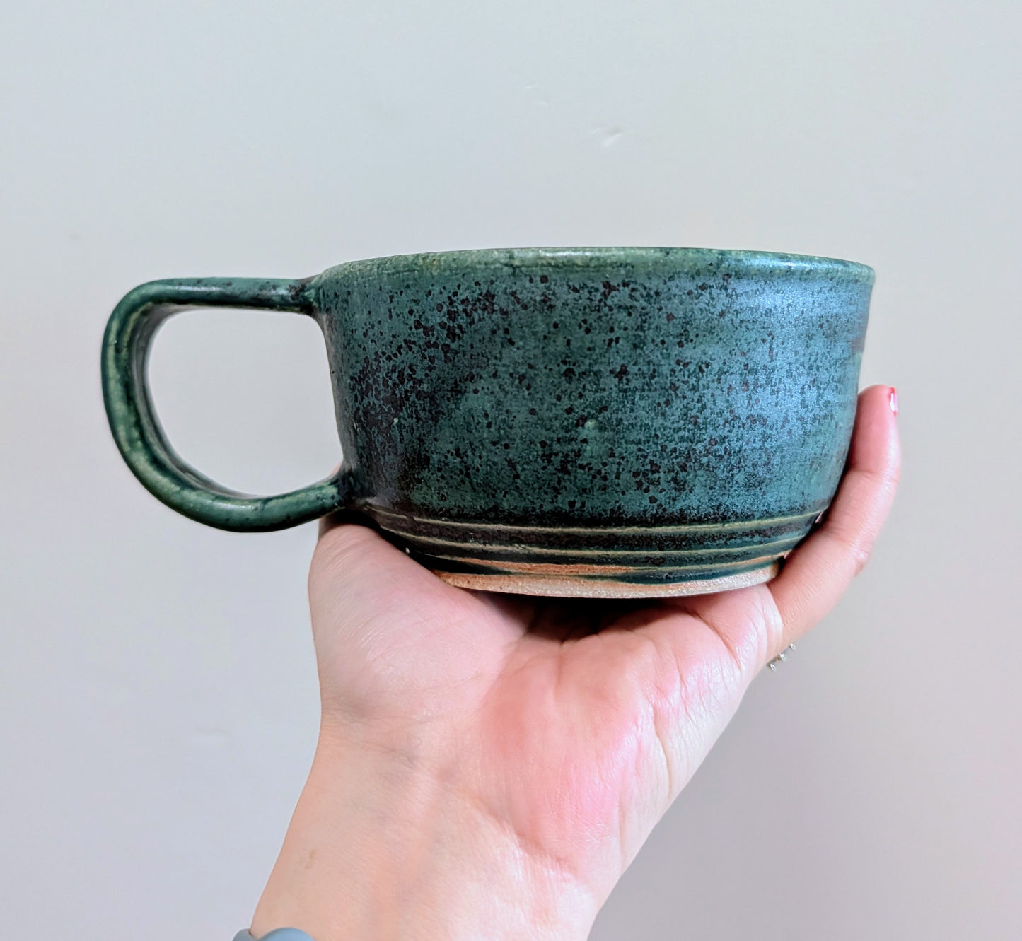 Speckled green mug