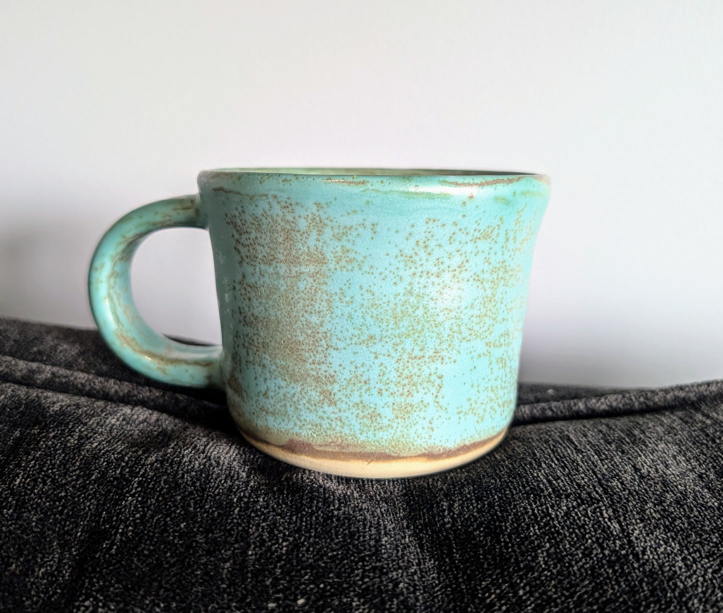 Turquoise speckled mug