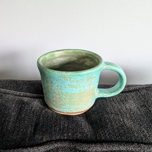 Turquoise speckled mug